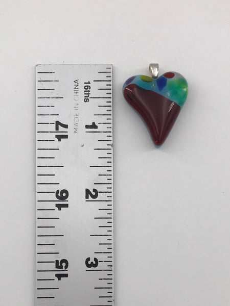 Glass Heart Pendant - 1015