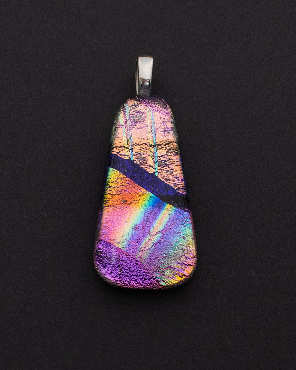 Purple Sunset Dichroic Glass Pendant