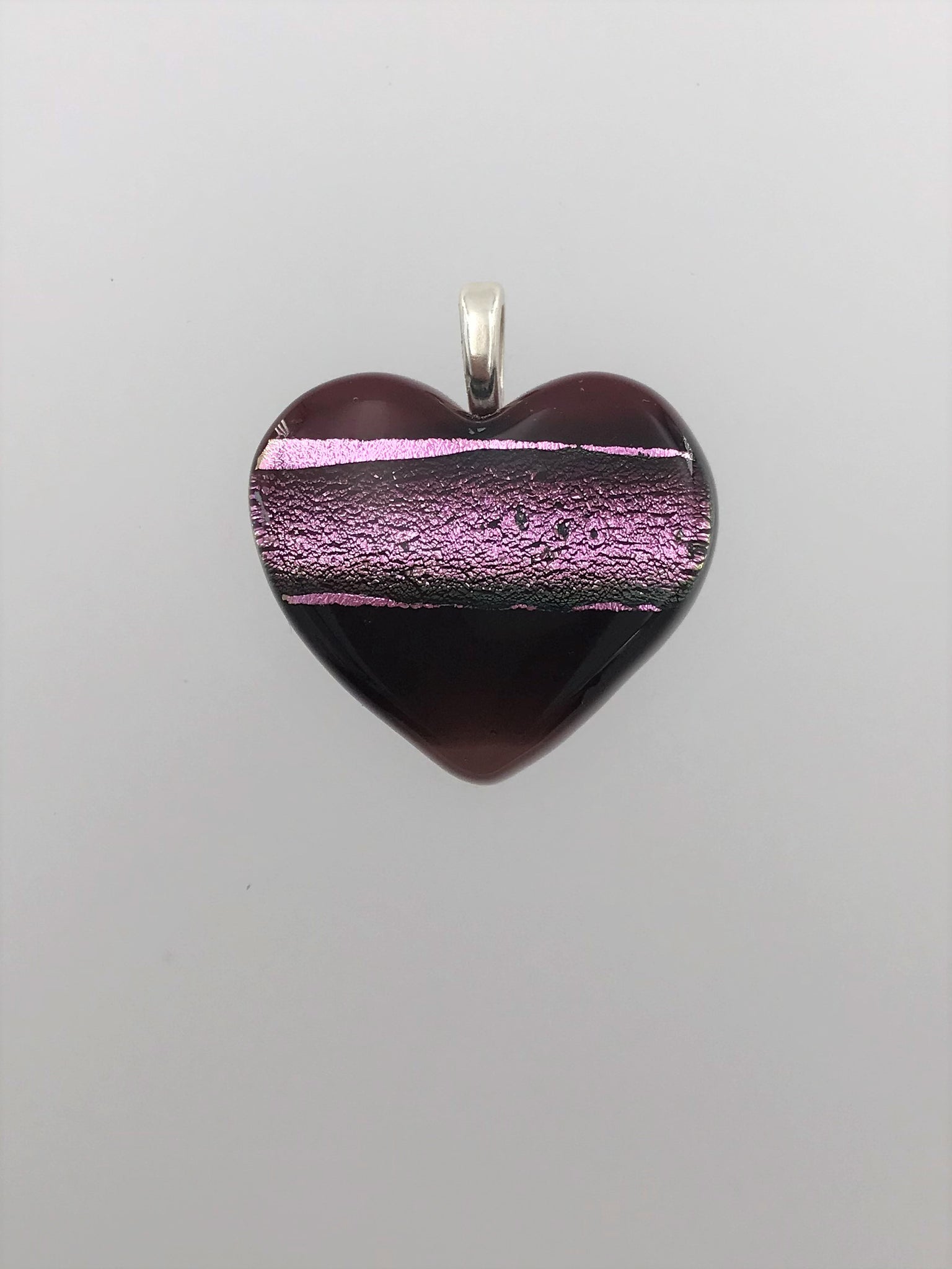 Mauve and Pink Heart Pendant - 1013