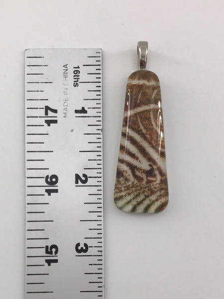 Feathered Glass Pendant - 1016