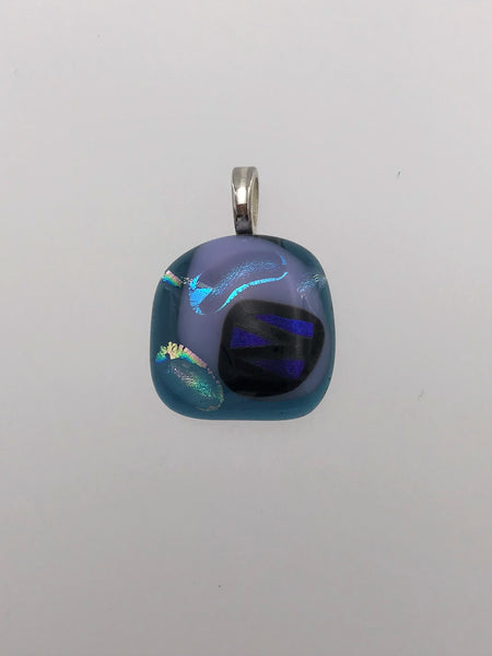 Funky Blue Glass Pendant - 1019