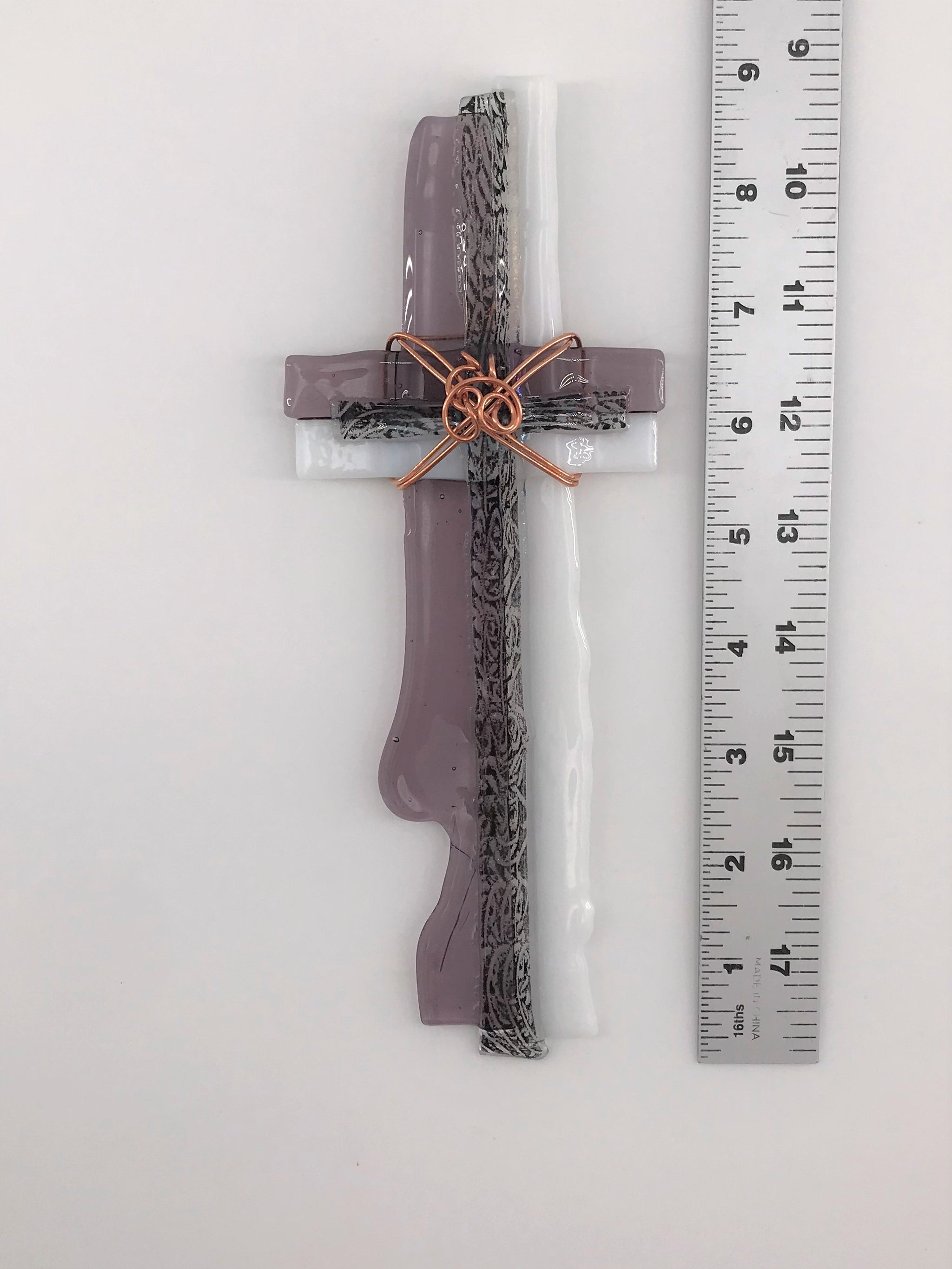 Decorative Glass and Copper store Wire Crosses