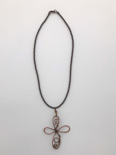 Copper Cross Necklace - 3103
