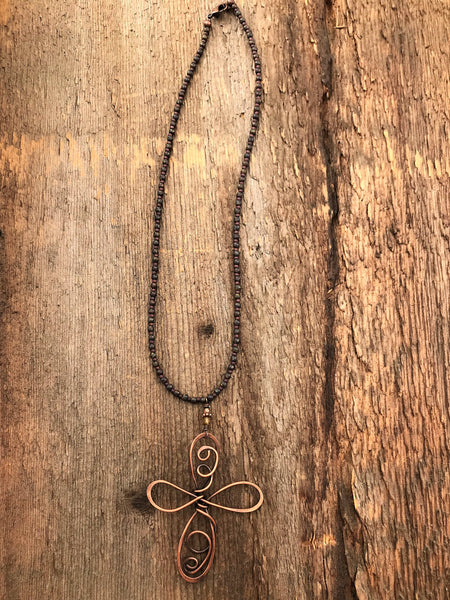 Copper Cross Necklace - 3103